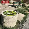 Tanque de Piedra, Estanque de Patio, Maceta, Tanque de Agua, Tazón de Piedra, Canaleta de Piedra, Decoración Redonda de Jardín, Escultura de Piedra, Tazón de Agua Corriente