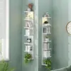 Estante Personalizada Canto da Sala de Estar Armazenamento Multicamadas Estante de Livros Quarto Prateleira de Parede Rack de Exibição de Brinquedos Iluminação LED