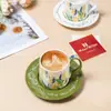 Taza de Café y Platillo de Cerámica Retro, Té de la Tarde, Café Latte, Taza para Latte Art, Caja de Regalo para Niñas, Recuerdo, Taza de Pareja