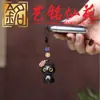 Pingente de Pulseira de Celular Gato Elegante de Ébano Yi Ming Xian Yuan Personalidade Criativa Chaveiro de Gato Fofo Pingente de Bolsa
