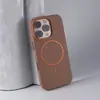 Adequado para Capa de Celular Iphone17Promax, Capa Magnética de PC Fosco com Textura de Pele, Capa Protetora Anti-Queda com Bloqueio de Cor para Apple 15, 16
