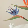 Pequeño Ramo de Flores Artificiales de Ave del Paraíso de Goma Suave para Arreglo de Escena, Decoración de Bodas y Hoteles, Flores Artificiales y Secas