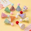 Coreano ins Estilo Retro Decoração Do Bolo Dos Desenhos Animados Bonito Urso Fur Ball Mini Aniversário Chapéu Plug-in Cartão