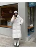 Chamarra de plumas, unisex, estilo extra largo hasta la rodilla, engrosada para invierno, nueva de 2026, estilo coreano, corte holgado, abrigo de pareja, moderno