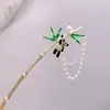 Nuevo Estilo Chino Tela Irregular Colgante Pinza para el Pelo de Panda Antiguo Hanfu Combinación Perfecta Accesorios para Caminar Sentido de Alta Gama Animal de Nicho Pinza para el Pelo