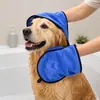 Toalha absorvente de microfibra para animais de estimação, secagem rápida, não solta fiapos, adequada para secar gatos e cães após o banho, toalha de banho de limpeza macia e espessa