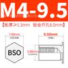 Bso-M4 Agujero Inferior 6.0 Acero al Carbono Galvanizado Pasador de Presión Hexagonal Tuerca de Presión Tornillo Varilla Roscado Completamente