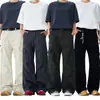 2026 Nuevos Pantalones de Trabajo Vintage Lavados y Desgastados de Alta Calle Americana para Hombres y Mujeres, Pantalones Largos Rectos Sueltos de Pierna Ancha