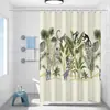 Cortina de Chuveiro Estilo Americano com Estampa Digital 3D Floral Fresco, Cortina Divisória de Banheiro, Cortina Bloqueadora de Água para Banheiro e Vaso Sanitário