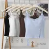 Camisola de algodón acanalado con encaje estilo ins, puramente deseable para mujer, otoño e invierno, con copas en el busto, expansión exterior para realzar el busto, para usar por dentro como top strapless