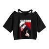 Camiseta de manga corta con estampado de dibujos animados de Jujutsu Kaisen para mujer, estilo informal y popular, de verano