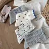 Calcetines de punto de algodón puro transpirables, de estilo vintage floral para otoño temprano para mujer, con encaje Fair Isle, calcetines apilables al por mayor