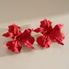 Brincos de Aço com Agulha de Flor Pintada por Spray Estilo Europeu e Americano Exagerado, Brincos Doces Únicos Estilo Feriado, Acessórios de Orelha Transfronteiriços de Alto Padrão de Nicho