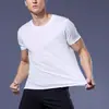 Camiseta casual de moda de verano de estilo americano transpirable de secado rápido, simple, versátil, de cuello redondo, manga corta para hombre, color liso de moda, en stock