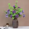 Hortênsia de Madeira Artificial Ramo Único Bola de Neve da Sorte com 3 Pétalas Arco de Corredor de Casamento Flor Artificial Decoração de Casa Fabricante em Estoque