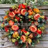 Jingjian Producto Nuevo Transfronterizo Corona de Calabaza de Otoño y Piña Decoración de Puerta y Ventana Corona de Guirnalda de Bayas y Hoja de Arce de Jardín de Acción de Gracias