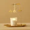 Porta-Velas Giratório, Vela Perfumada, Lanterna Giratória Romântica, Moinho de Vento Estilo Europeu Ornamento Criativo, Presente de Aniversário e Casamento