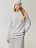 100% cachemira, nueva colección otoño/invierno 2026, suéter de cuello redondo para mujer, simple y versátil, tejido liso, capa base suave y cómoda