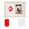Marco de fotos de madera para recuerdo de mascotas transfronterizo, soporte de exhibición para huellas de pata de perro y gato, marco de fotos conmemorativo de huellas de mano y pie DIY, venta al por mayor