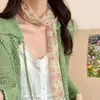 ¡La primavera es brillante y hermosa! Bufanda de seda de malla floral a cuadros para mujer, bufanda larga fina para el cuello para primavera y verano, un accesorio elegante