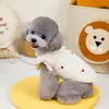 Ropa para Perros y Mascotas para Cachorros Pequeños, Teddy, Bichón, Schnauzer, Pomerania, Gato, Talla 24, Chaleco de Algodón con Mangas Volantes en Forma de Corazón