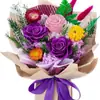 Flores Eternas con un Toque de Lujo, Caja de Regalo de Boda con Flores Reales, Ramo de Hortensia y Rosa de Flores Eternas, Ramo Transfronterizo Terminado