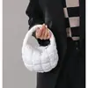 Bolsa Plegada Coreana, Bolsa de Nube a Cuadros, Bolso de Hombro, Nuevo Estilo 2026, Diseño de Plumas, Bolso de Mano Mini Elegante y a la Moda