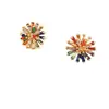 Pendientes de botón de margarita de diamante coloridos retro franceses Diseño simple de nicho Exquisitos fuegos artificiales de lujo ligero Pendientes de dopamina para mujer