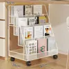 Estantería para niños para uso doméstico, de varios niveles, de pie, con ruedas, estante de almacenamiento integrado para pared, estante de lectura multifuncional, librero