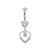Joyería de Piercing de Venta Caliente Europea y Americana Transfronteriza Circonia Corazón de Melocotón Anillo para Ombligo Uña de Amor