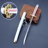 Cuchillo de Animación One Piece Suolong Cuchillo para Caminar en la Nieve Cadena Llavero Flujo de Tres Cuchillos 15cm Funda de Cuchillo Samurai Modelo de Arma Adornos