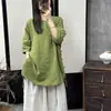 Camisa de mujer de verano, diseño original, cuello redondo retro, corte holgado, talla grande, efecto adelgazante, longitud media, top estiloso