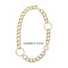 Collar de Cadena de Aleación Elegante Exagerado Europeo y Americano Fotografía Callejera Collar de Cadena de Perlas de Plástico Joyería de Exportación de Guangzhou
