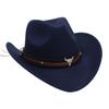 Chapéu de copa alta estilo cowboy ocidental do Tibete, chapéu de feltro do Tibete, novo chapéu étnico estilo cabeça de vaca para uso externo em planaltos e pastagens.