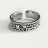Anillo Retro de Estilo Coreano con Acabado Brillante Envejecido de Industria Pesada para Mujer, Diseño Nicho de Moda de Alta Gama, Anillo Ajustable para Dedo Índice