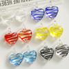 Líneas completamente transparentes tambor redondo colgante corazón de durazno diy accesorios de vidrio personalidad aretes pulsera collar material al por mayor