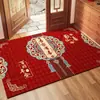 Felpudo Rojo Chino 'Xi' para Puerta de Entrada Diatomeas Antideslizante Resistente a la Suciedad Decoración de Habitación de Boda Felpudo Alfombra Roja