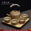 Tetera de Cerámica Blanca para Hervir Juego de Té Kung Fu Té Abierto Fuego Antiguo Vela Alcohol Estufa Hervir Té Olla Individual Estufa de Escritorio