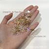 Acessórios de cobre na cor ouro kc galvanizado com borda de zircônia microincrustada pingente de flor de cinco pétalas desabrochando acessórios para joias DIY