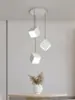 Lustre de Restaurante de Luxo Leve Moderno Simples Criativo Minimalista Novo Cubo Único Três Cabeças Pequeno Bar Mesa de Jantar Lâmpada