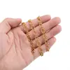 Cadena de Acero Inoxidable de 7 mm Grabada Lateralmente Cadena Chapada al Vacío en Oro de 18 Quilates Accesorios para Collar Pulsera DIY Cadena de Acero Inoxidable