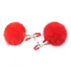 Juguetes Sexuales para Adultos SM Sabor Pesado Femenino Bola de Pelo Pinza para Pezones Negro Rojo Flirteo Juguete Portátil Accesorios de Cama