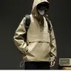 Chamarra tipo suéter con medio cierre para hombre, nuevo estilo primavera/otoño, sudadera con capucha de marca japonesa de moda para adolescentes