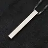 Pingente Longo em Aço Inoxidável, Design de Nicho, Colar de Barra Vertical Geométrica, Unissex, Sensação de Alto Padrão, Acessório que Não Desbota