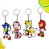 Sonic PVC Dibujos Animados Dibujos Animados Llavero de Goma Blanda Personalizado Lindo Llavero para Llave de Coche Llavero de Muñeca para Bolso
