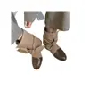 Botas vaqueras retro estilo coreano, nuevas botas de media caña con cordones y lazo, punta redonda, para otoño e invierno, de corte ajustado para mujer