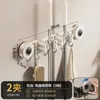 Suporte de Mop com Ventosa, Montado na Parede, Sem Necessidade de Furar, Essencial para Armazenamento no Banheiro, Prateleira de Banheiro, Suporte de Mop para Banheiro