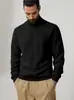 Moletom Americano Pesado Jacquard de Torção Reversa Masculino de Inverno para Cruzar Fronteiras com Gola Alta Camisa Básica Casual Moletom Quente para Homens