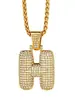 Amazon Transfronterizo Nuevo Collar con Colgante de 26 Letras Estilo Hip-Hop Moda Personalidad Cadena para Clavícula de Hombre Accesorio para Fiesta