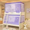 Novo Modelo 2025 Cama de Solteiro Tipo A Cama Dupla Infantil com Mosquiteiro Quadrado Superior com Zíper, Cama Alta-Baixa com Escada Inclinada Mosquiteiro Atacado